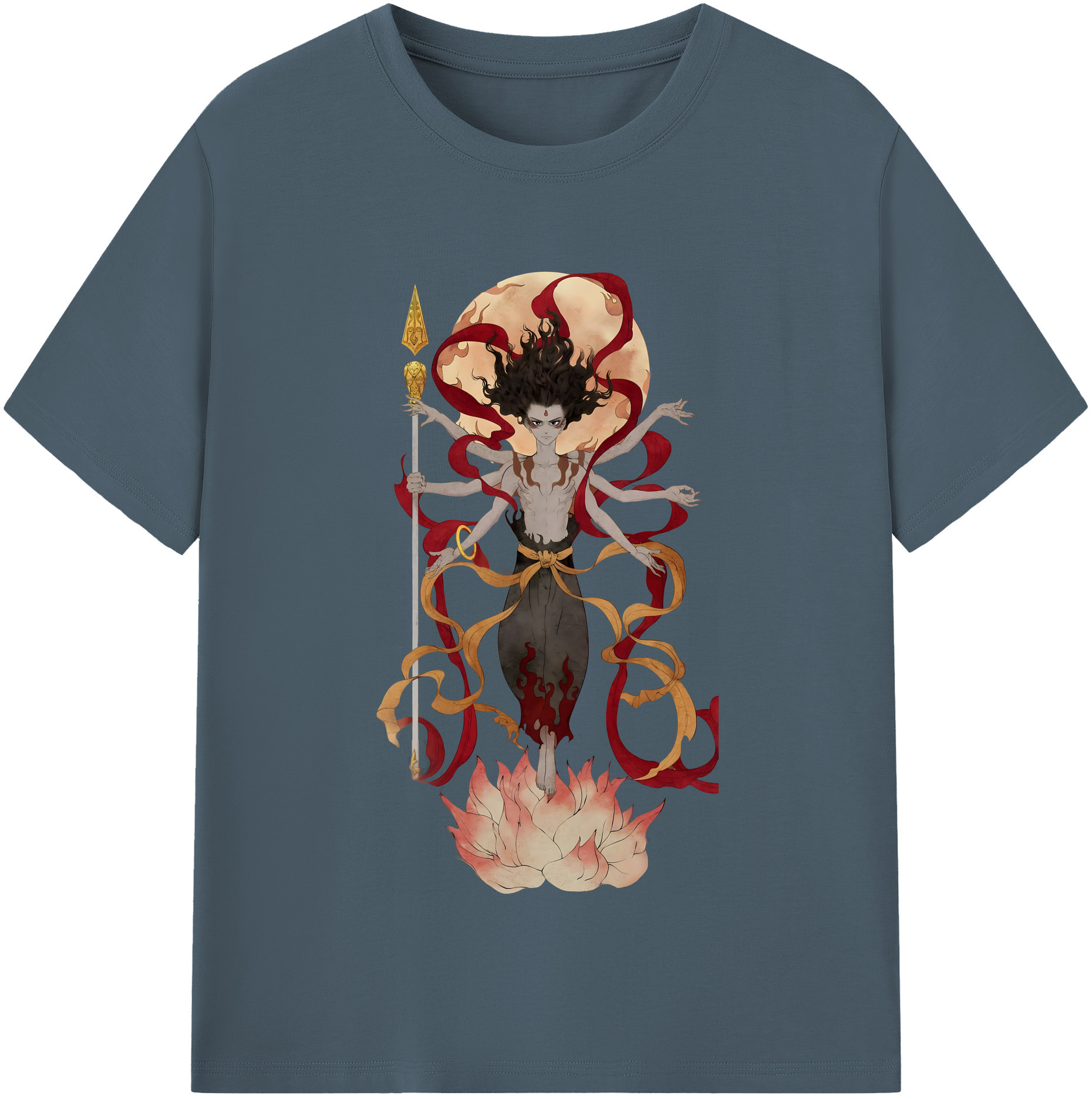 （画像用） Ne Zha 2 ナタ 魔童の大暴れ 綿100％半袖Tシャツ（フロントプリント）